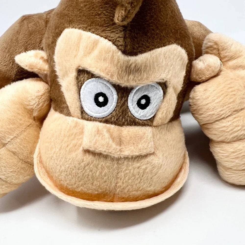 Nintendo Donkey Kong Plush Super Mario Stuffed Animal Brown 2024 Red Tie DK Logo